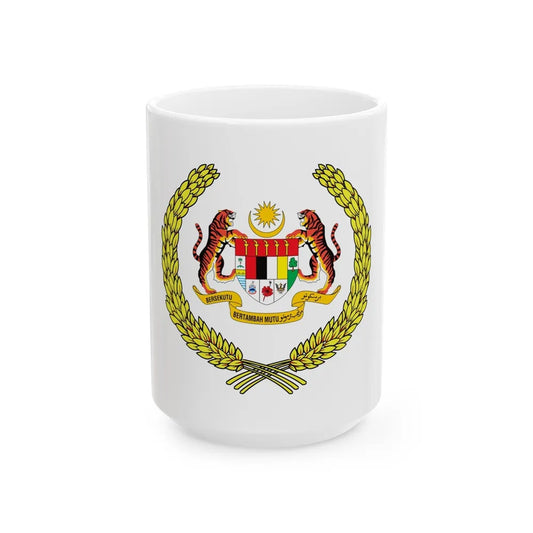 Arms of the Yang di-Pertuan Agong of Malaysia - White Coffee Mug-15oz-Go Mug Yourself