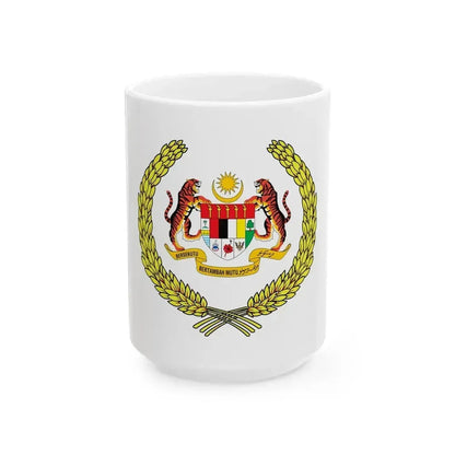 Arms of the Yang di-Pertuan Agong of Malaysia - White Coffee Mug 15oz - Go Mug Yourself