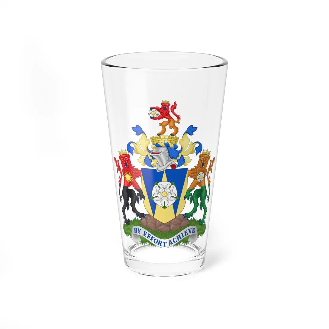 Arms of West Yorkshire Metropolitan County Council (England) (Coat of Arms) Pint Glass 16oz 16oz - Go Mug Yourself