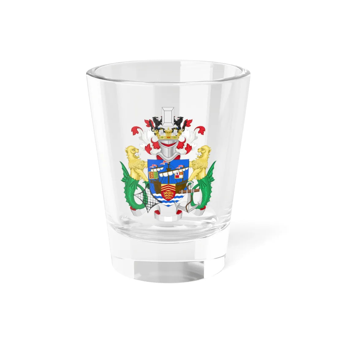 Arms of Weymouth and Portland Borough Council (England) (Coat of Arms) Shot Glass 1.5oz 1.5oz - Go Mug Yourself