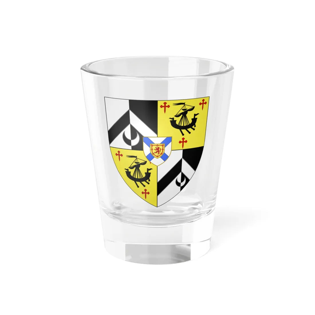Arms of William Alexander 1st Earl of Stirling (Scotland) (Coat of Arms) Shot Glass 1.5oz 1.5oz - Go Mug Yourself