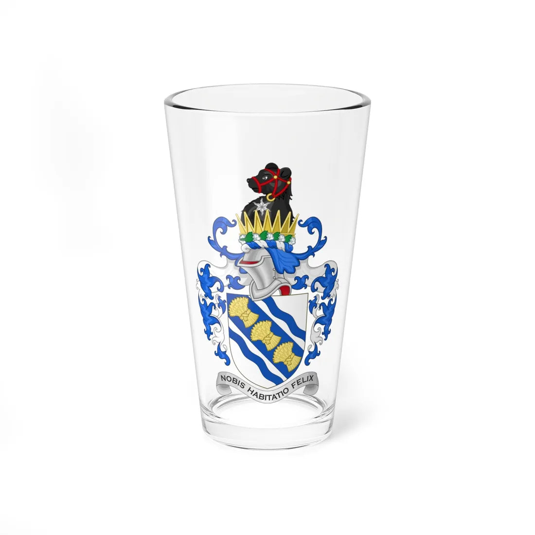 Arms of Wilmslow Town Council (United Kingdom) (Coat of Arms) Pint Glass 16oz 16oz - Go Mug Yourself
