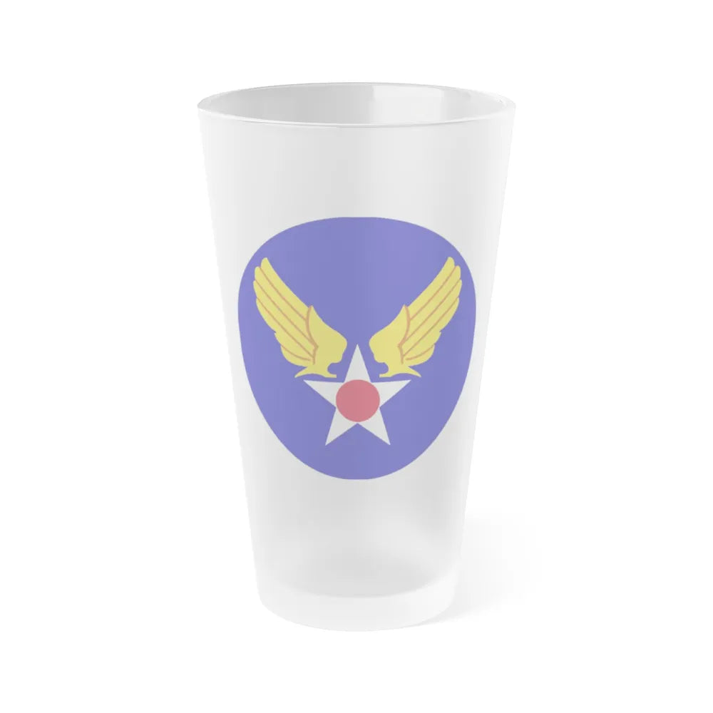 Army Air Forces Historical Insignia (U.S. Air Force) Frosted Pint Glass 16oz-Go Mug Yourself