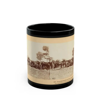 Army Blacksmith And Forge, Antietam, Sept., 1862 (U.S. Civil War) Black Coffee Mug 11oz - Go Mug Yourself