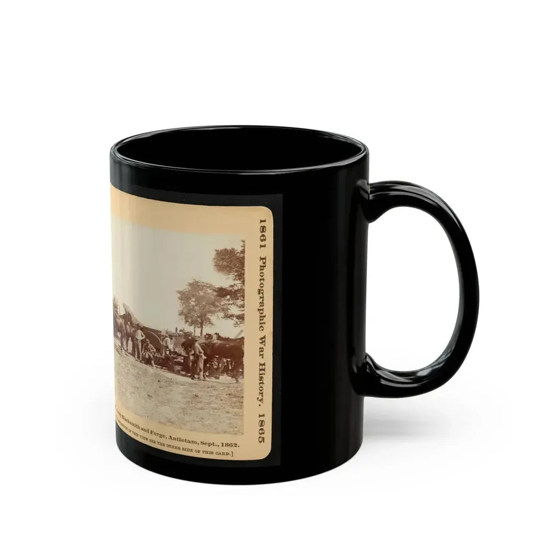 Army Blacksmith And Forge, Antietam, Sept., 1862 (U.S. Civil War) Black Coffee Mug - Go Mug Yourself