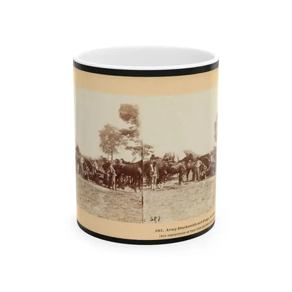 Army Blacksmith And Forge, Antietam, Sept., 1862 (U.S. Civil War) White Coffee Mug 11oz - Go Mug Yourself