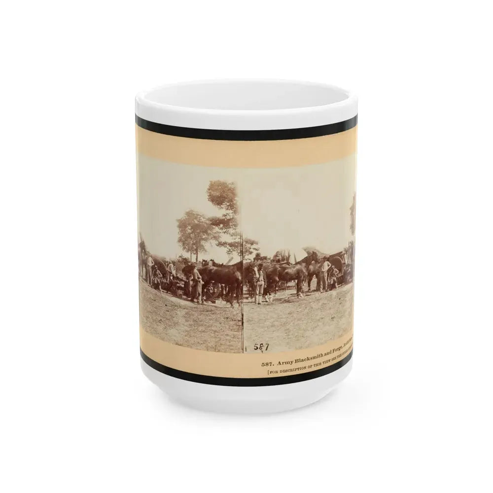 Army Blacksmith And Forge, Antietam, Sept., 1862 (U.S. Civil War) White Coffee Mug 15oz - Go Mug Yourself