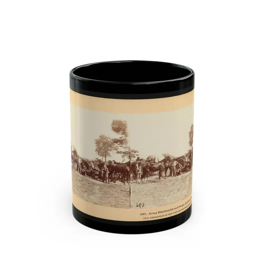 Army Blacksmith And Forge, Antietam, Sept., 1862 (U.S. Civil War) Black Coffee Mug-11oz-Go Mug Yourself