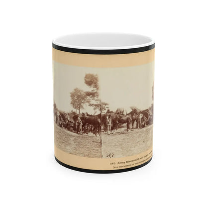 Army Blacksmith And Forge, Antietam, Sept., 1862 (U.S. Civil War) White Coffee Mug-11oz-Go Mug Yourself