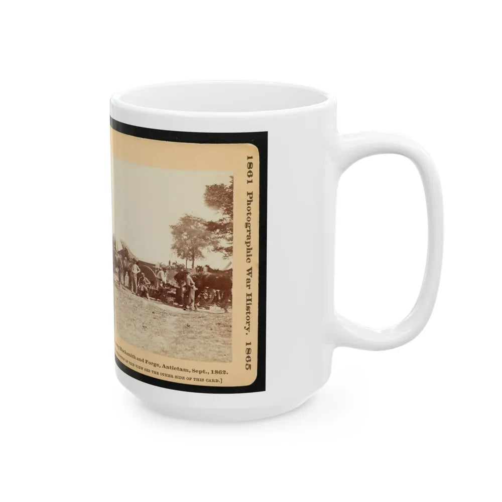 Army Blacksmith And Forge, Antietam, Sept., 1862 (U.S. Civil War) White Coffee Mug-Go Mug Yourself