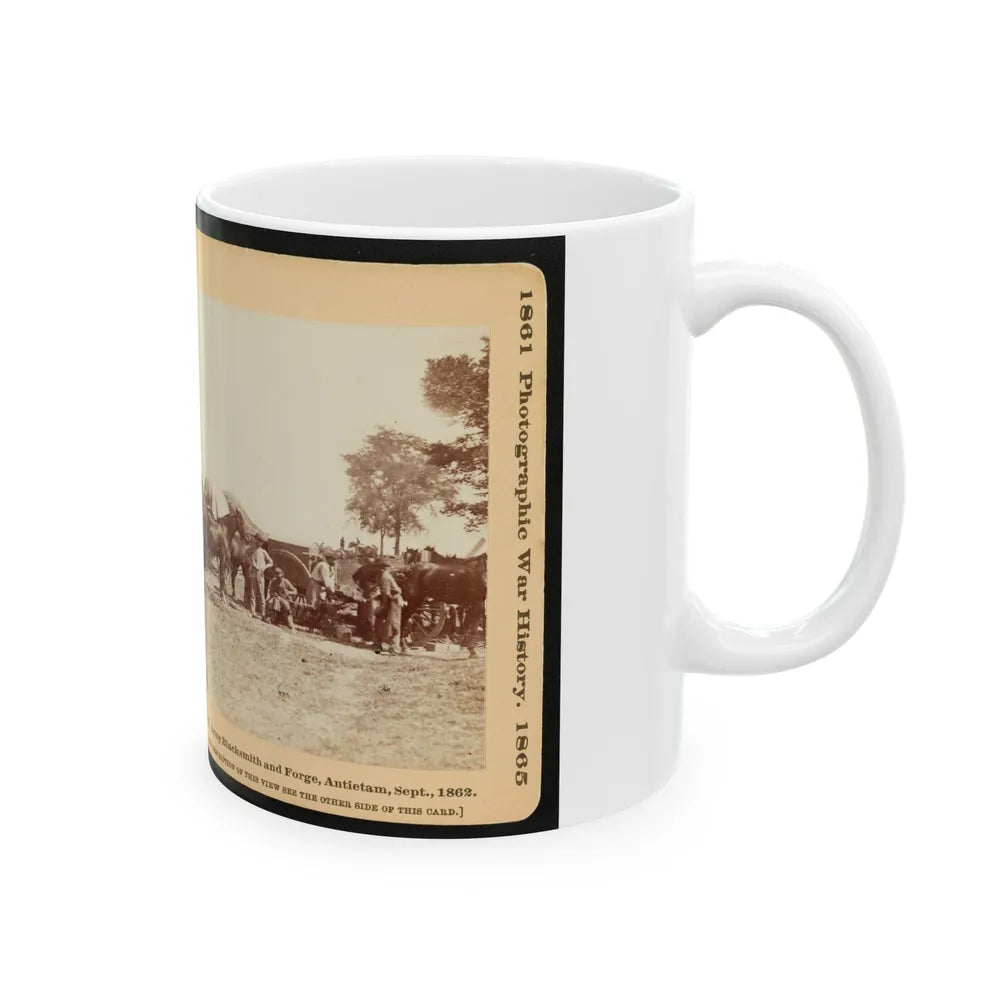 Army Blacksmith And Forge, Antietam, Sept., 1862 (U.S. Civil War) White Coffee Mug-Go Mug Yourself