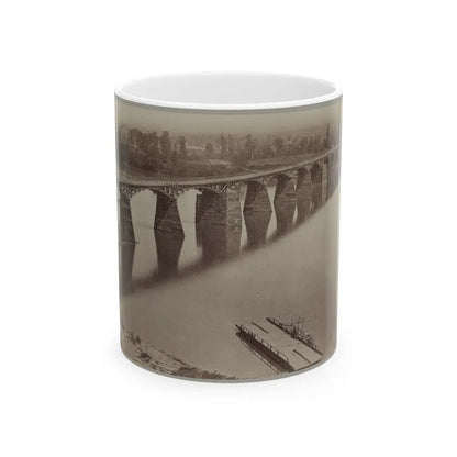 Army Bridge Across The Tennessee River At Chattanooga, L8121 (U.S. Civil War) White Coffee Mug-11oz-Go Mug Yourself