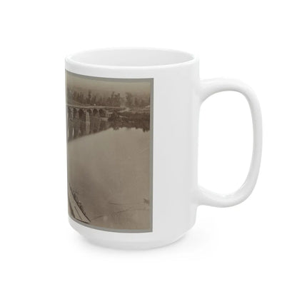 Army Bridge Across The Tennessee River At Chattanooga, L8121 (U.S. Civil War) White Coffee Mug-Go Mug Yourself