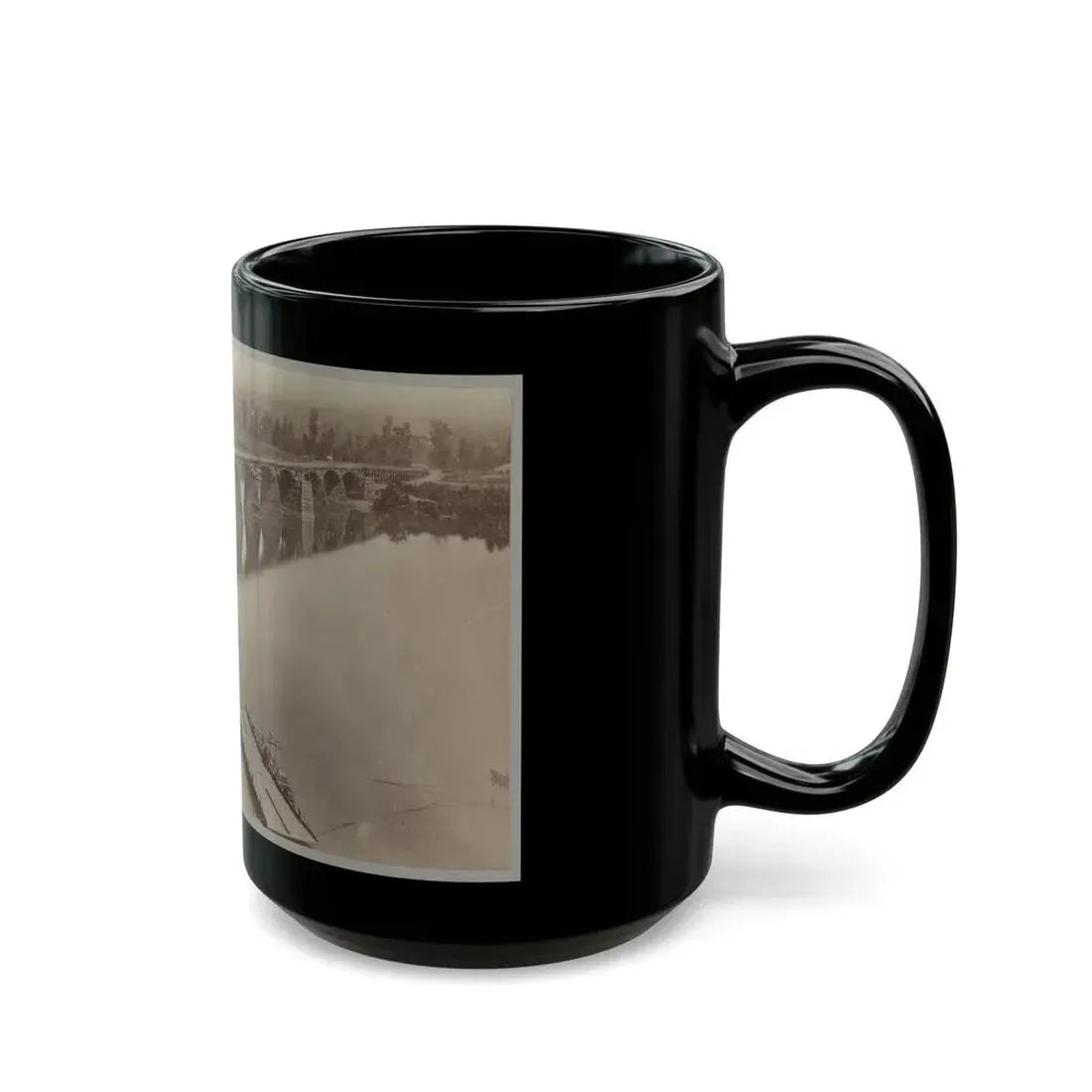 Army Bridge Across The Tennessee River At Chattanooga, L8121 (U.S. Civil War) Black Coffee Mug - Go Mug Yourself