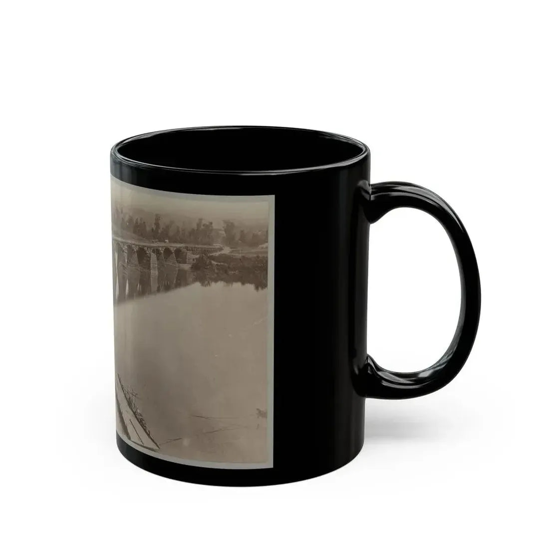 Army Bridge Across The Tennessee River At Chattanooga, L8121 (U.S. Civil War) Black Coffee Mug - Go Mug Yourself
