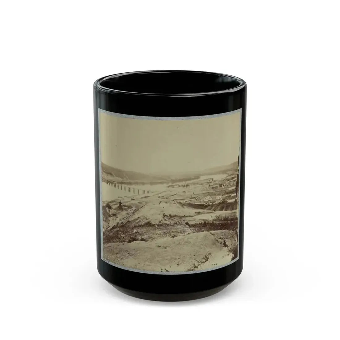 Army Bridge, Chattanooga, 1864(2) (U.S. Civil War) Black Coffee Mug 15oz - Go Mug Yourself