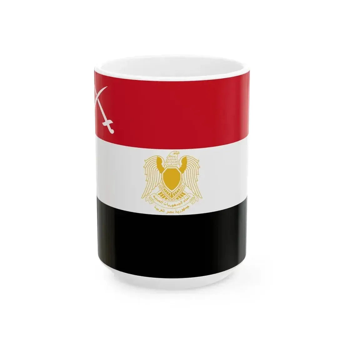 Army Flag of Egypt 1972-1984 (Egypt) White Coffee Mug 15oz - Go Mug Yourself