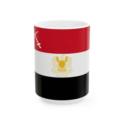 Army Flag of Egypt 1972-1984 (Egypt) White Coffee Mug 15oz - Go Mug Yourself
