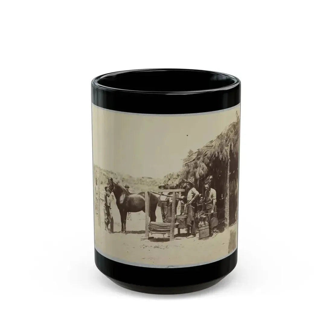 Army Forge In Front Of Petersburg, Va. (U.S. Civil War) Black Coffee Mug - Go Mug Yourself