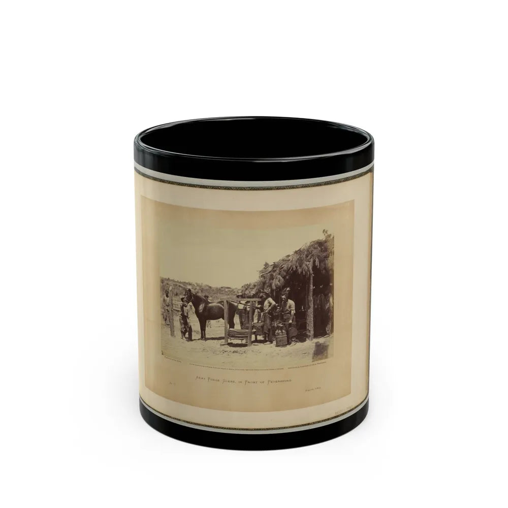 Army Forge Scene, In Front Of Petersburg (U.S. Civil War) Black Coffee Mug-11oz-Go Mug Yourself