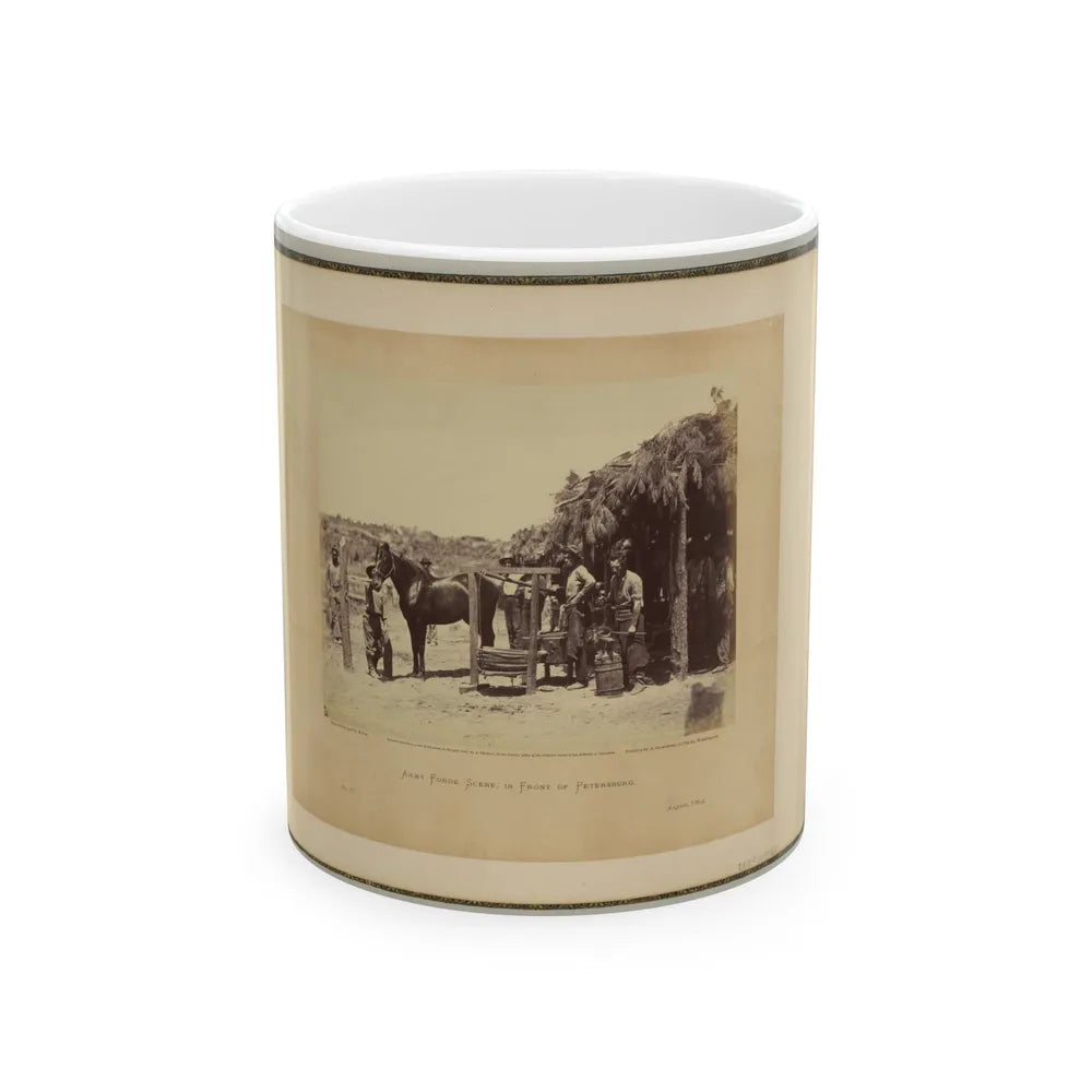 Army Forge Scene, In Front Of Petersburg (U.S. Civil War) White Coffee Mug-11oz-Go Mug Yourself