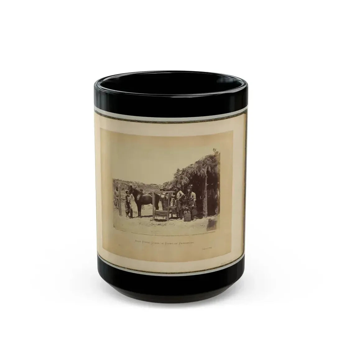 Army Forge Scene, In Front Of Petersburg (U.S. Civil War) Black Coffee Mug 15oz - Go Mug Yourself