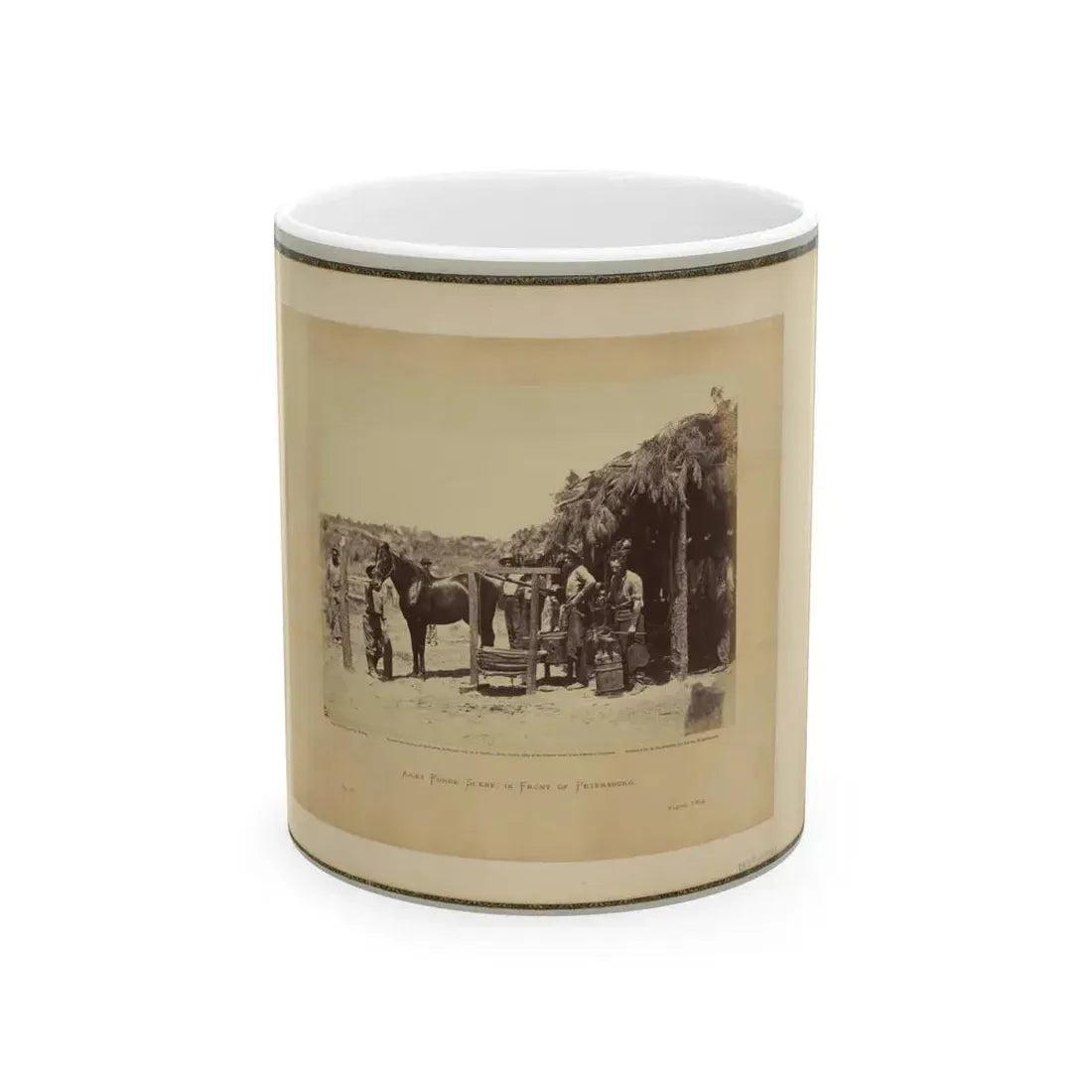 Army Forge Scene, In Front Of Petersburg (U.S. Civil War) White Coffee Mug 11oz - Go Mug Yourself