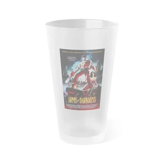 ARMY OF DARKNESS 1992 Movie Poster - Frosted Pint Glass 16oz 16oz Frosted - Go Mug Yourself