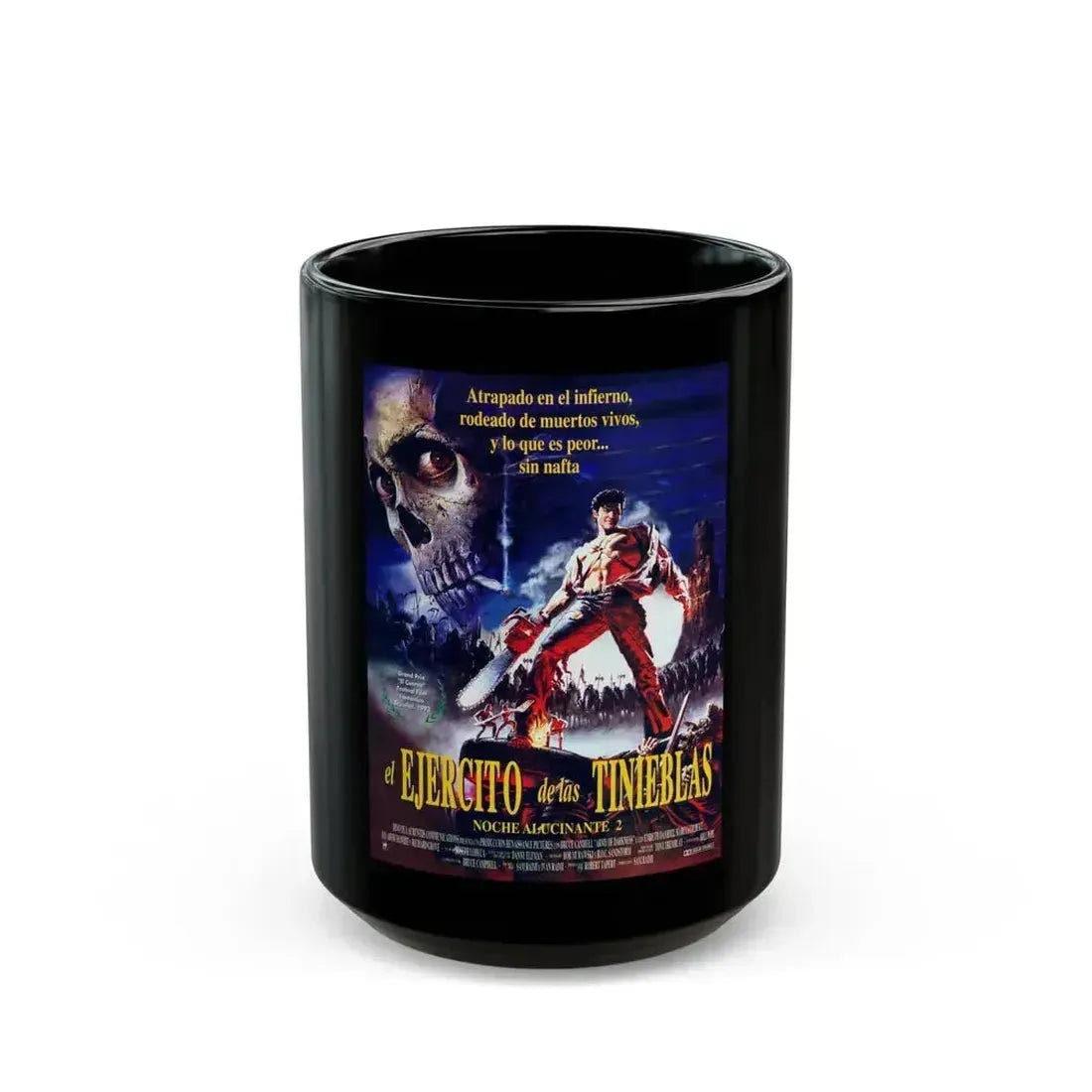 ARMY OF DARKNESS (SPAIN) 1992 Movie Poster - Black Coffee Mug 15oz - Go Mug Yourself