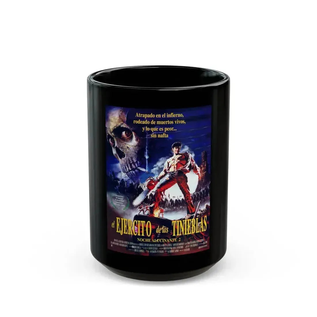 ARMY OF DARKNESS (SPAIN) 1992 Movie Poster - Black Coffee Mug - Go Mug Yourself
