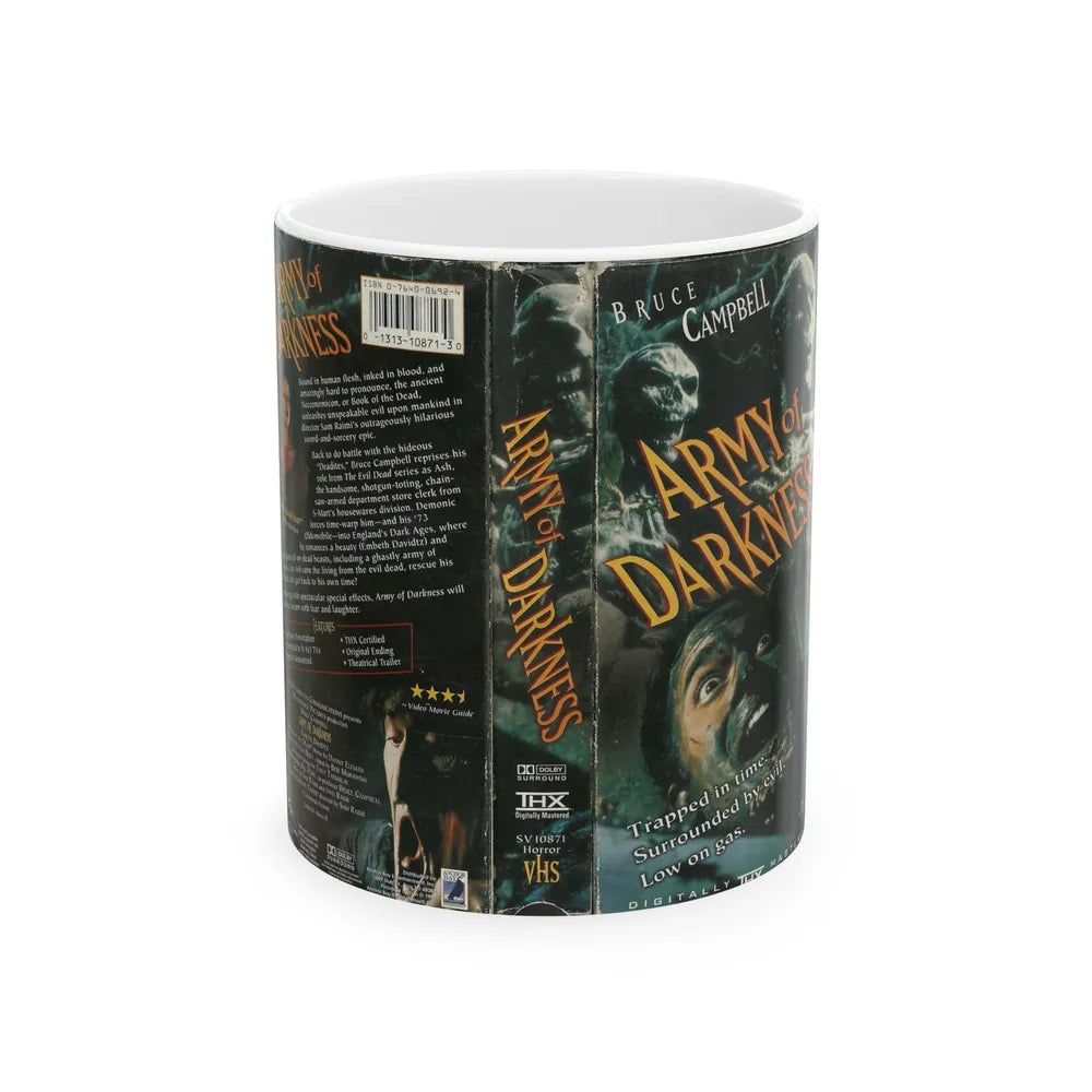 ARMY OF DARKNESS (VHS COVER) - White Coffee Mug-11oz-Go Mug Yourself