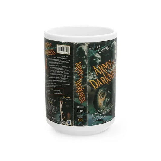ARMY OF DARKNESS (VHS COVER) - White Coffee Mug 15oz - Go Mug Yourself