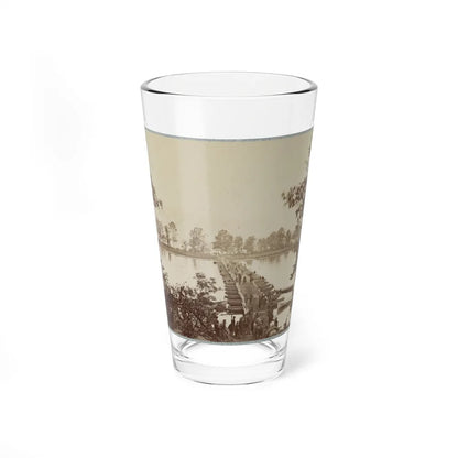 Army Of The James, Pontoon Bridges Across James River At Deep Bottom And Varina 001 (U.S. Civil War) Pint Glass 16oz-16oz-Go Mug Yourself