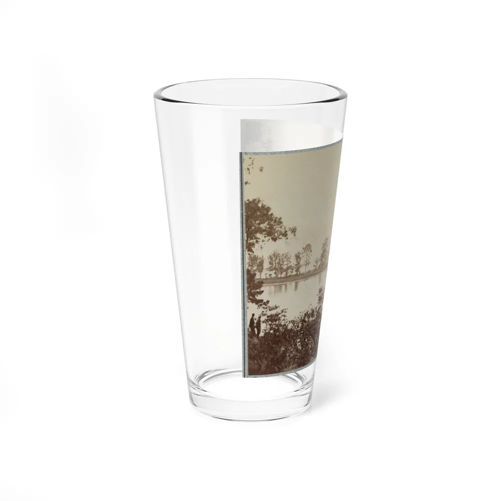 Army Of The James, Pontoon Bridges Across James River At Deep Bottom And Varina 001 (U.S. Civil War) Pint Glass 16oz-Go Mug Yourself