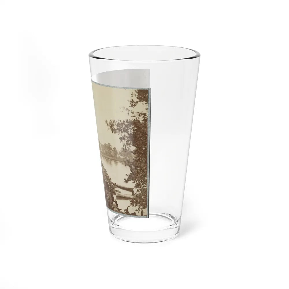 Army Of The James, Pontoon Bridges Across James River At Deep Bottom And Varina 001 (U.S. Civil War) Pint Glass 16oz-Go Mug Yourself