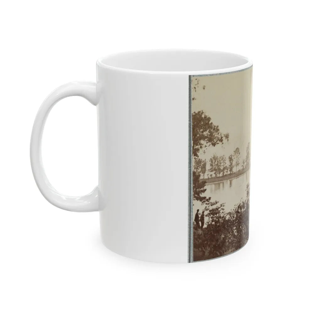 Army Of The James, Pontoon Bridges Across James River At Deep Bottom And Varina 001 (U.S. Civil War) White Coffee Mug-Go Mug Yourself