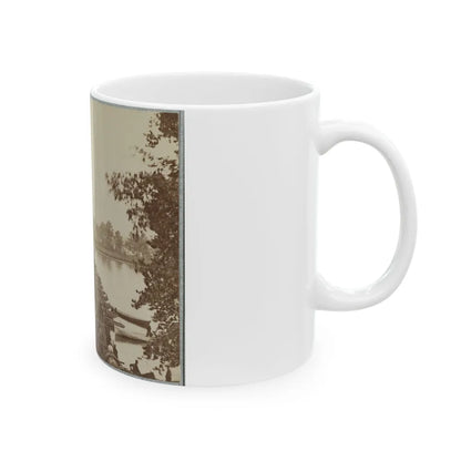 Army Of The James, Pontoon Bridges Across James River At Deep Bottom And Varina 001 (U.S. Civil War) White Coffee Mug-Go Mug Yourself