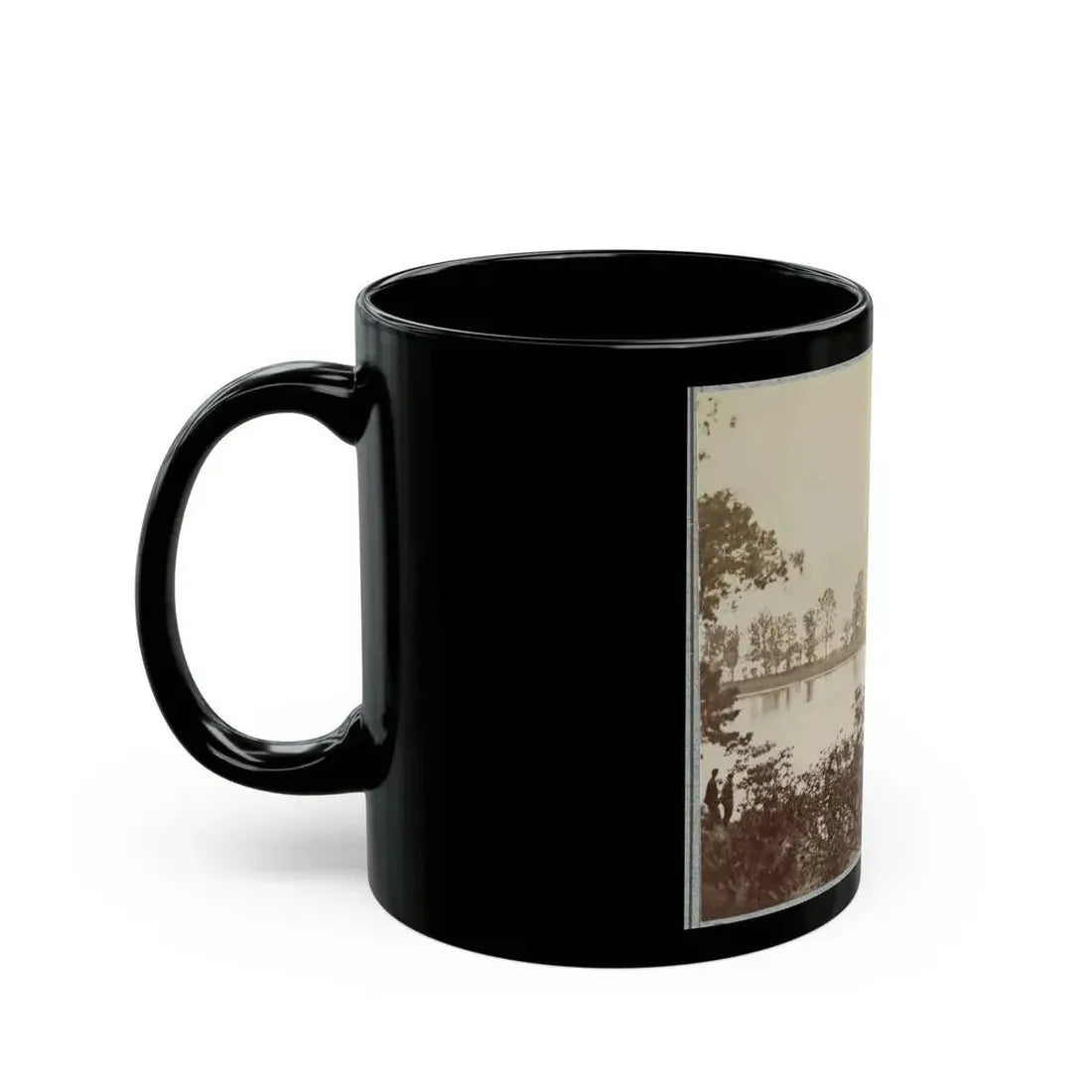 Army Of The James, Pontoon Bridges Across James River At Deep Bottom And Varina 001 (U.S. Civil War) Black Coffee Mug - Go Mug Yourself