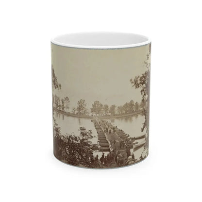 Army Of The James, Pontoon Bridges Across James River At Deep Bottom And Varina 001 (U.S. Civil War) White Coffee Mug 11oz - Go Mug Yourself