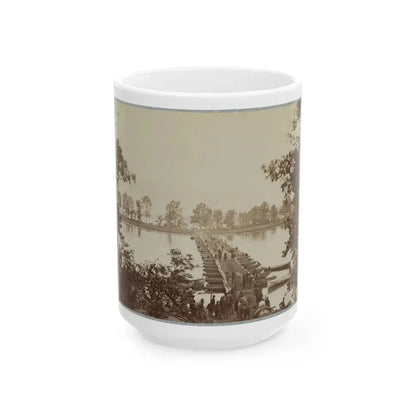 Army Of The James, Pontoon Bridges Across James River At Deep Bottom And Varina 001 (U.S. Civil War) White Coffee Mug 15oz - Go Mug Yourself