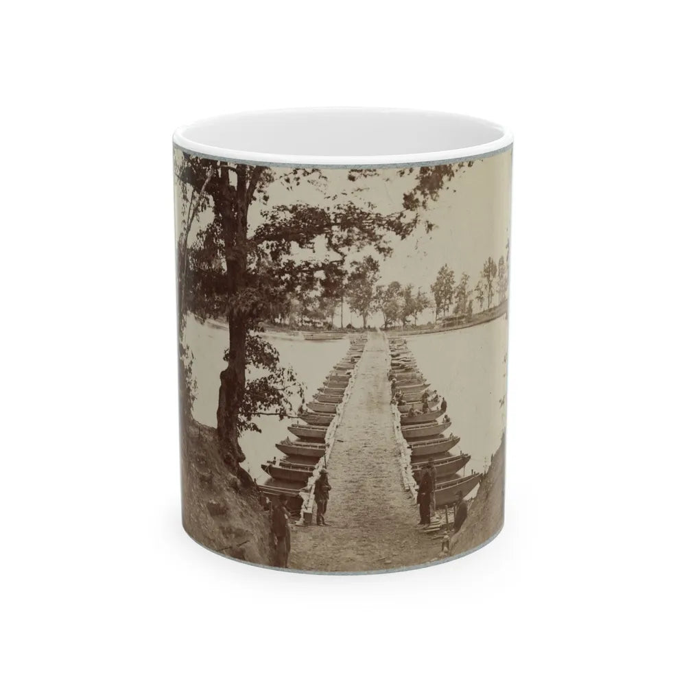 Army Of The James, Pontoon Bridges Across James River At Deep Bottom And Varina 002 (1) (U.S. Civil War) White Coffee Mug-11oz-Go Mug Yourself