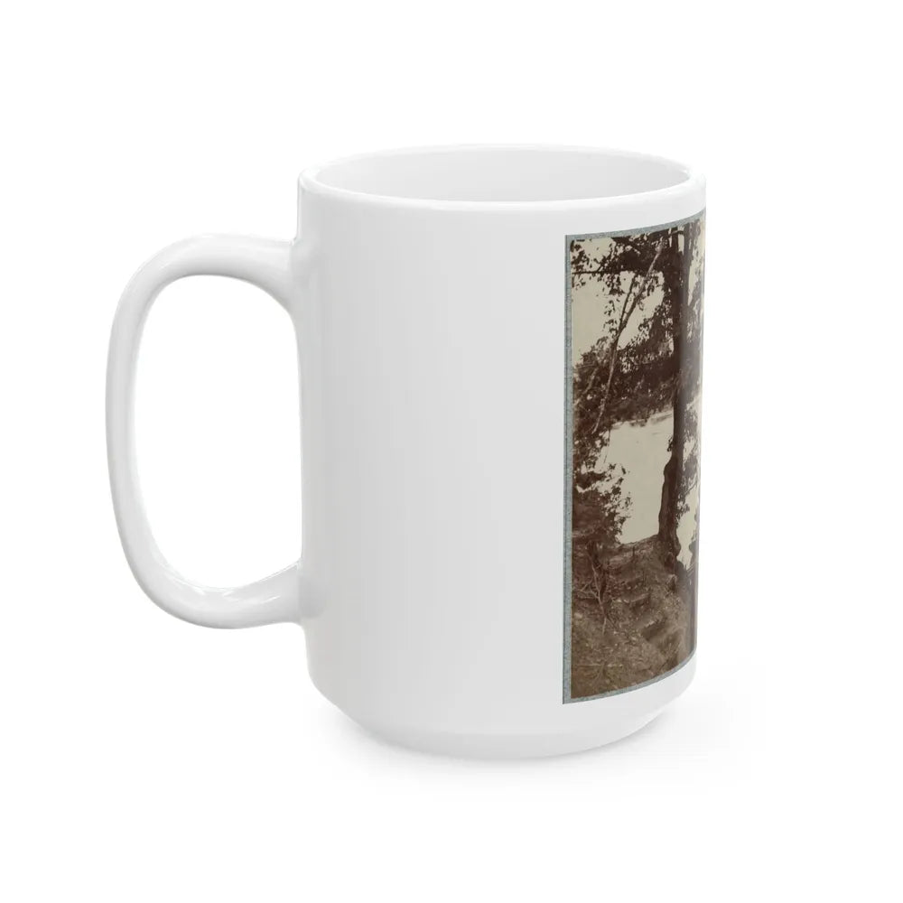 Army Of The James, Pontoon Bridges Across James River At Deep Bottom And Varina 002 (1) (U.S. Civil War) White Coffee Mug-Go Mug Yourself