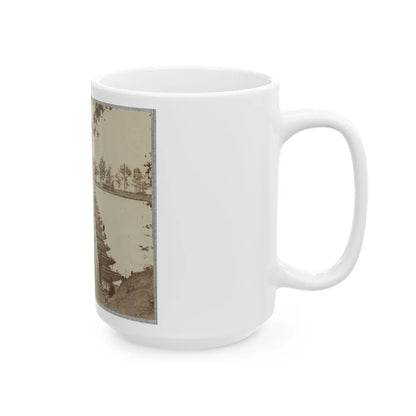 Army Of The James, Pontoon Bridges Across James River At Deep Bottom And Varina 002 (1) (U.S. Civil War) White Coffee Mug-Go Mug Yourself