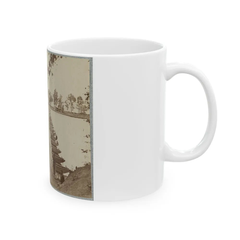 Army Of The James, Pontoon Bridges Across James River At Deep Bottom And Varina 002 (1) (U.S. Civil War) White Coffee Mug-Go Mug Yourself