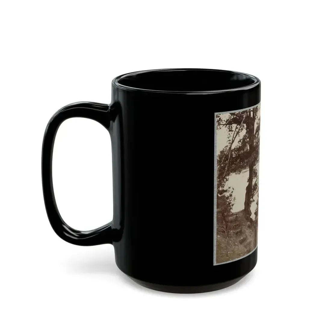 Army Of The James, Pontoon Bridges Across James River At Deep Bottom And Varina 002 (1) (U.S. Civil War) Black Coffee Mug - Go Mug Yourself