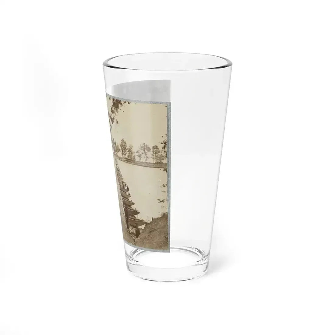 Army Of The James, Pontoon Bridges Across James River At Deep Bottom And Varina 002 (1) (U.S. Civil War) Pint Glass 16oz - Go Mug Yourself
