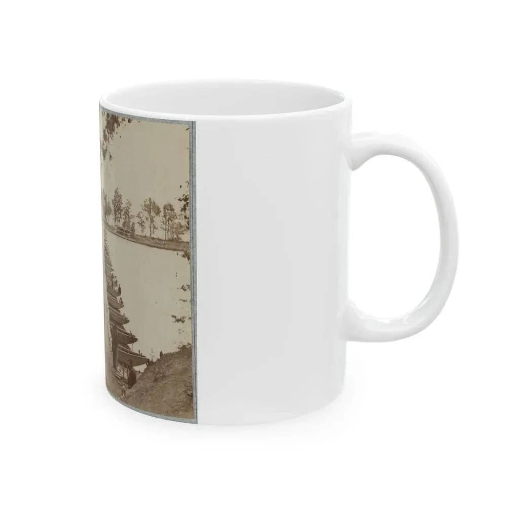 Army Of The James, Pontoon Bridges Across James River At Deep Bottom And Varina 002 (1) (U.S. Civil War) White Coffee Mug - Go Mug Yourself