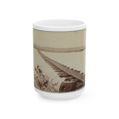 Army Of The James, Pontoon Bridges Across James River At Deep Bottom And Varina (U.S. Civil War) White Coffee Mug-15oz-Go Mug Yourself