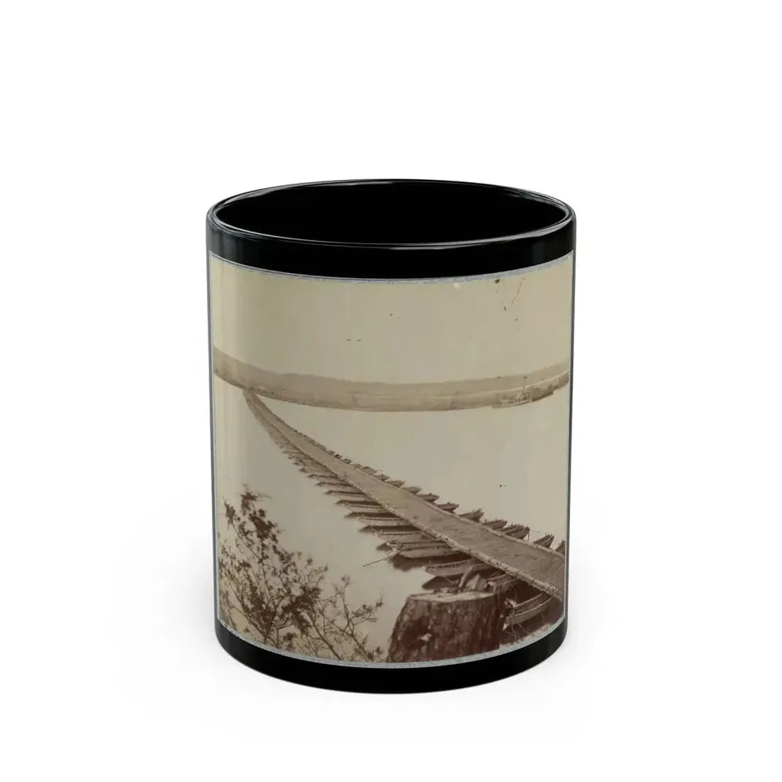 Army Of The James, Pontoon Bridges Across James River At Deep Bottom And Varina (U.S. Civil War) Black Coffee Mug 11oz - Go Mug Yourself