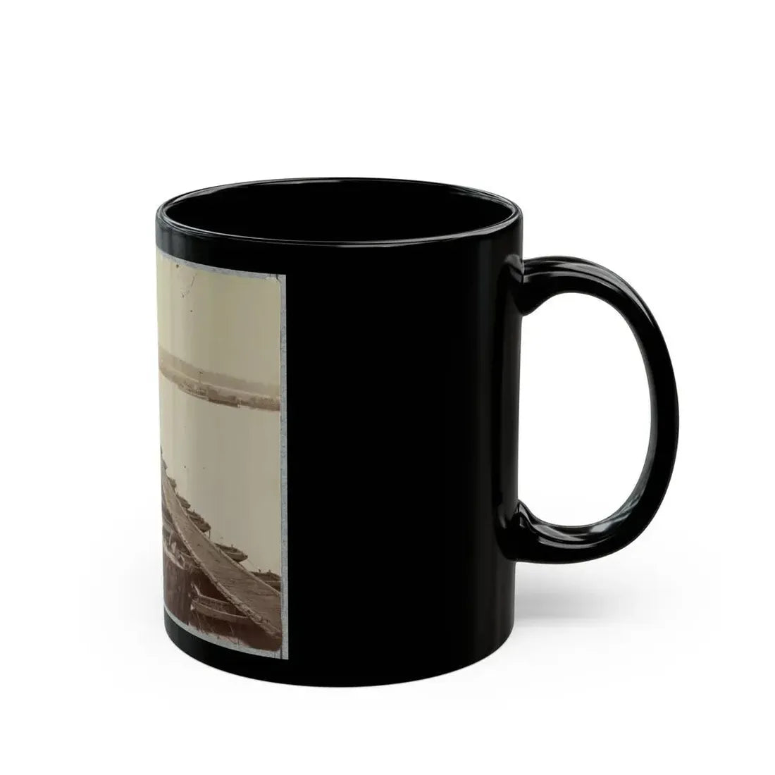 Army Of The James, Pontoon Bridges Across James River At Deep Bottom And Varina (U.S. Civil War) Black Coffee Mug - Go Mug Yourself